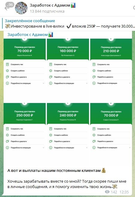 Заработок с Адамом - скриншоты выплат