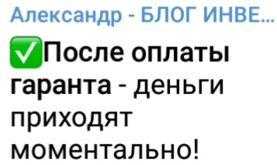 Александр — Блог инвестора про оплату гаранта