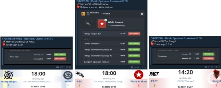 Прогнозы и ставки CYBERTEAM official