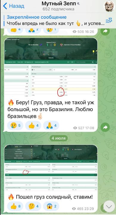 Услуги спортивного аналитика Мутный Зепп