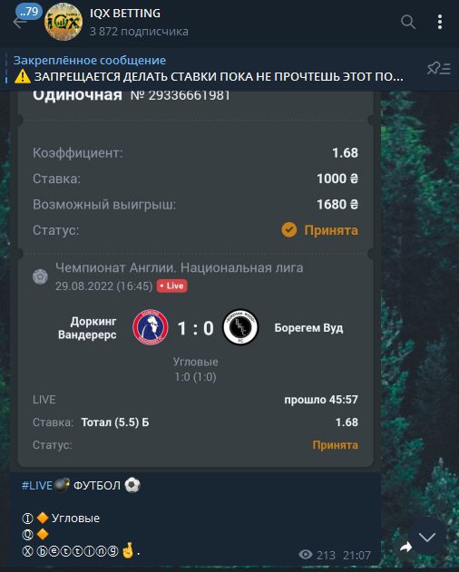 IQX BETTING в Телеграмме