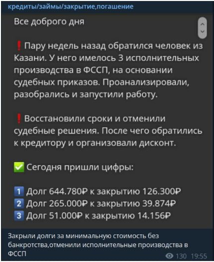 Кредитызаймызакрытие,погашение в телеграмме