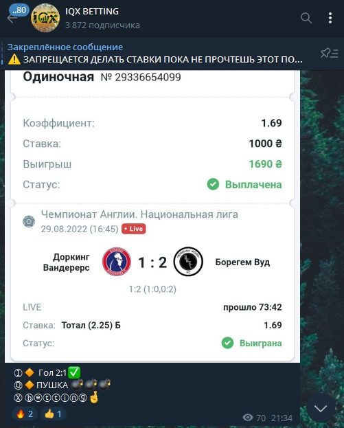 Прогнозы в IQX BETTING