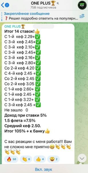Статистика канала ONE PLUS