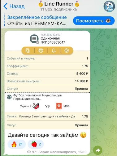 Line Runner отчеты