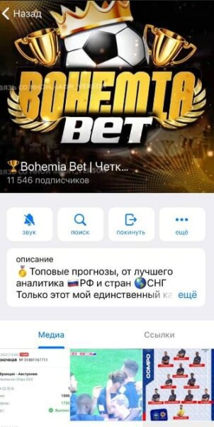 Телеграмм канал Bohemia Bet