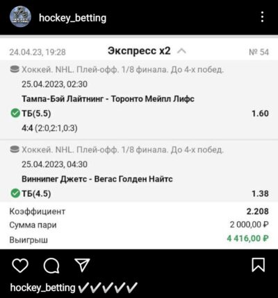 HOCKEY BETTING ставки