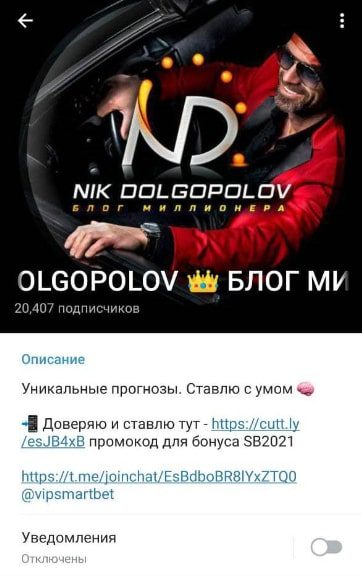 NIK DOLGOPOLOV БЛОГ МИЛЛИОНЕРА телеграм