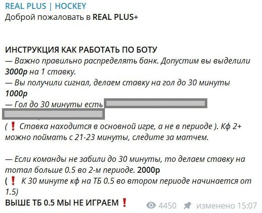 Real Plus Hockey телеграм пост