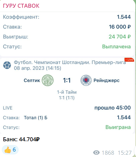 гуру ставок телеграм